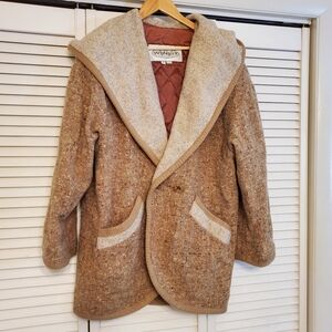 Winlit Vintage 85% Wool Blend Hooded Jacket Coat, Size Small